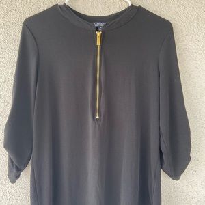 Ellen Tracy Black Mid Sleeve Blouse